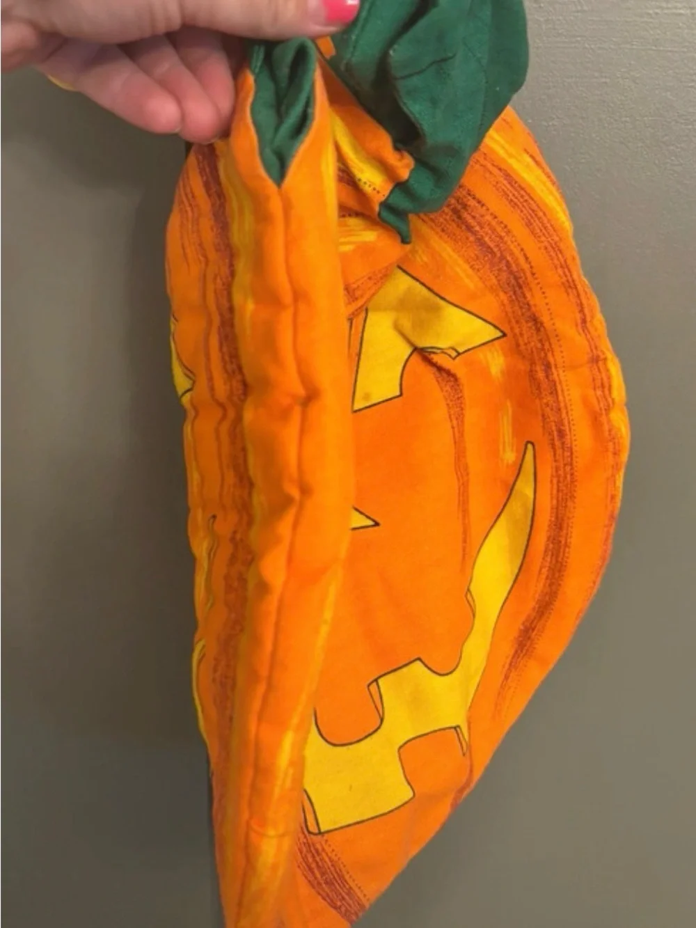 Vtg Cranston cloth Childerns treat or treat bag jack o latern
